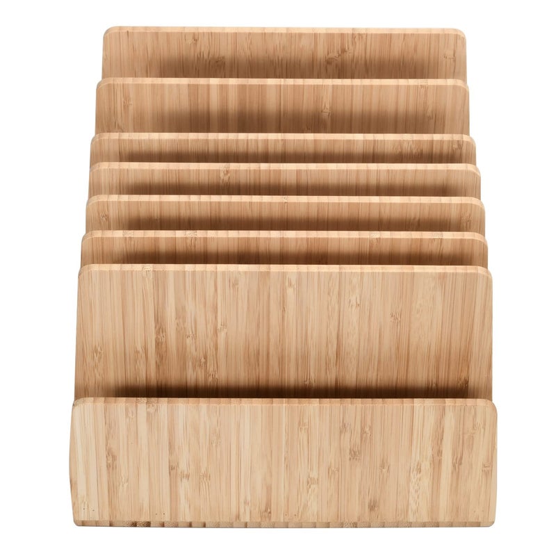 MobileVision Bamboo Device Organizer for Smartphones, Tablets and Laptops, 7 Slots With Extra Wide Slots for Laptops - Image 5